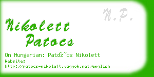 nikolett patocs business card